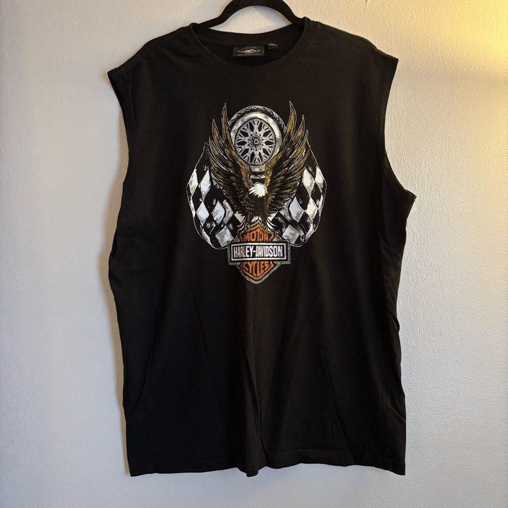 VINTAGE 90's HARLEY DAVIDSON USA 3D Emblem Sleeveless Size XL